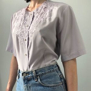 Vintage lace button-up top